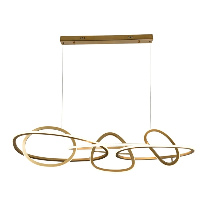 Pendente Nordecor Jeda 83 watts 3000K Ouro Champagne 400x1180mm 2710