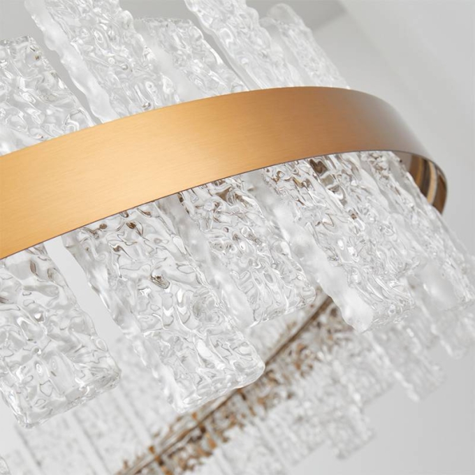 Pendente Nordecor Lowy 60 watts 3000K Dourado Brilho Ø800mm 2762