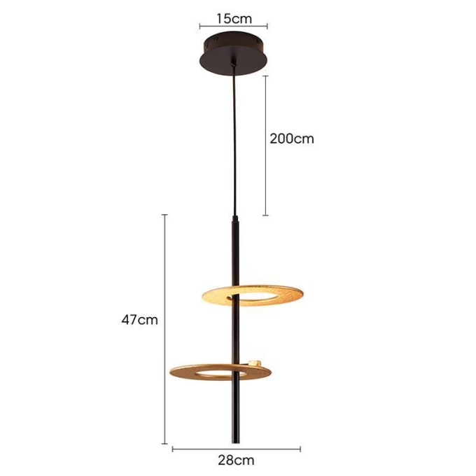 Pendente Nordecor Kote 2 Mód 20 watts 3000K Preto e Dourado 470x280mm 2758