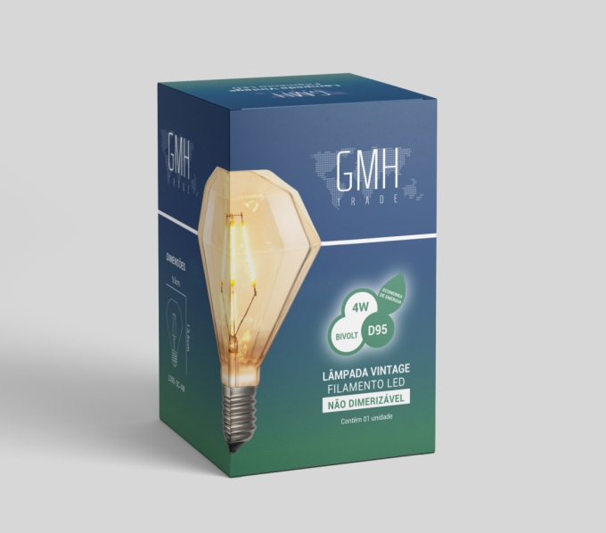 Lâmpada GMH D95 Squirel Cage 4 watts Bivolt 2200K LD95-SC-4W