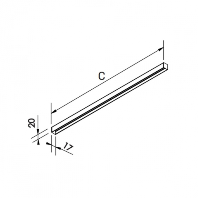 Sistema Linear Sobrepor Newline Fit15 1500x17x20mm SS15150