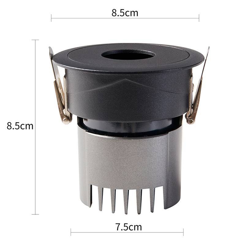 Embutido Nordecor Zaon 10 watts 2700K 24° Preto Ø85x85x75mm IRC97 Bivolt 6514