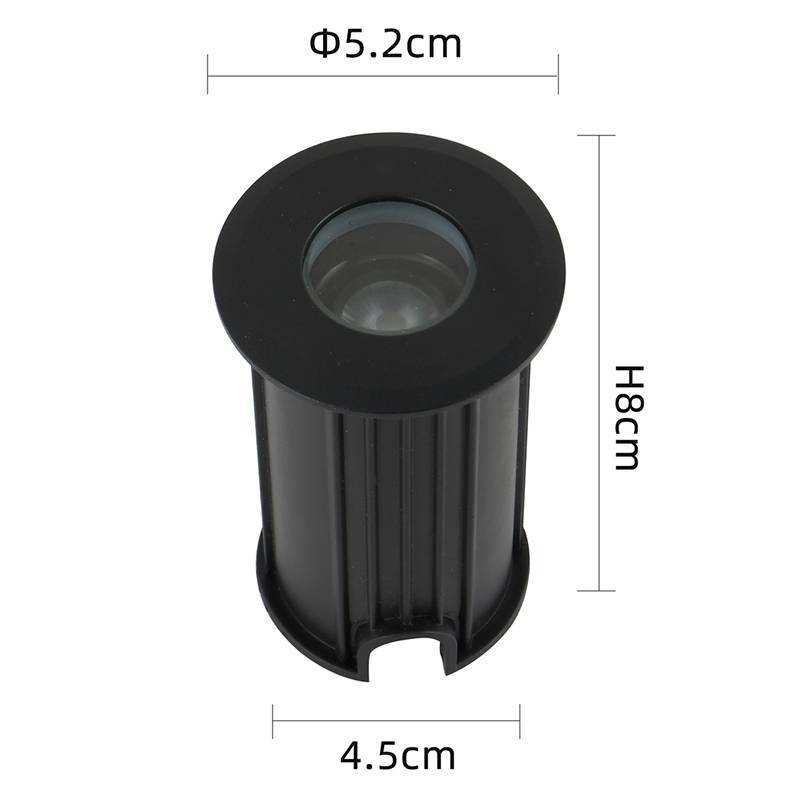 Embutido de Solo Nordecor Mies 2 watts 15° IP67 3000K Preto Bivolt Ø52x80mm 6441
