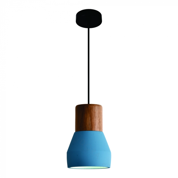 Pendente Sindora 1L E27 Metal e Concreto Azul Ø120x180mm DCD02622
