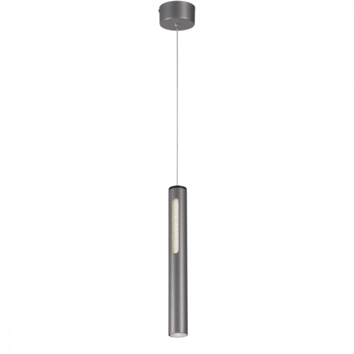 Pendente Sindora 7 watts 3000K Metal Cinza e Acrílico Ø40x325mm DCD01823