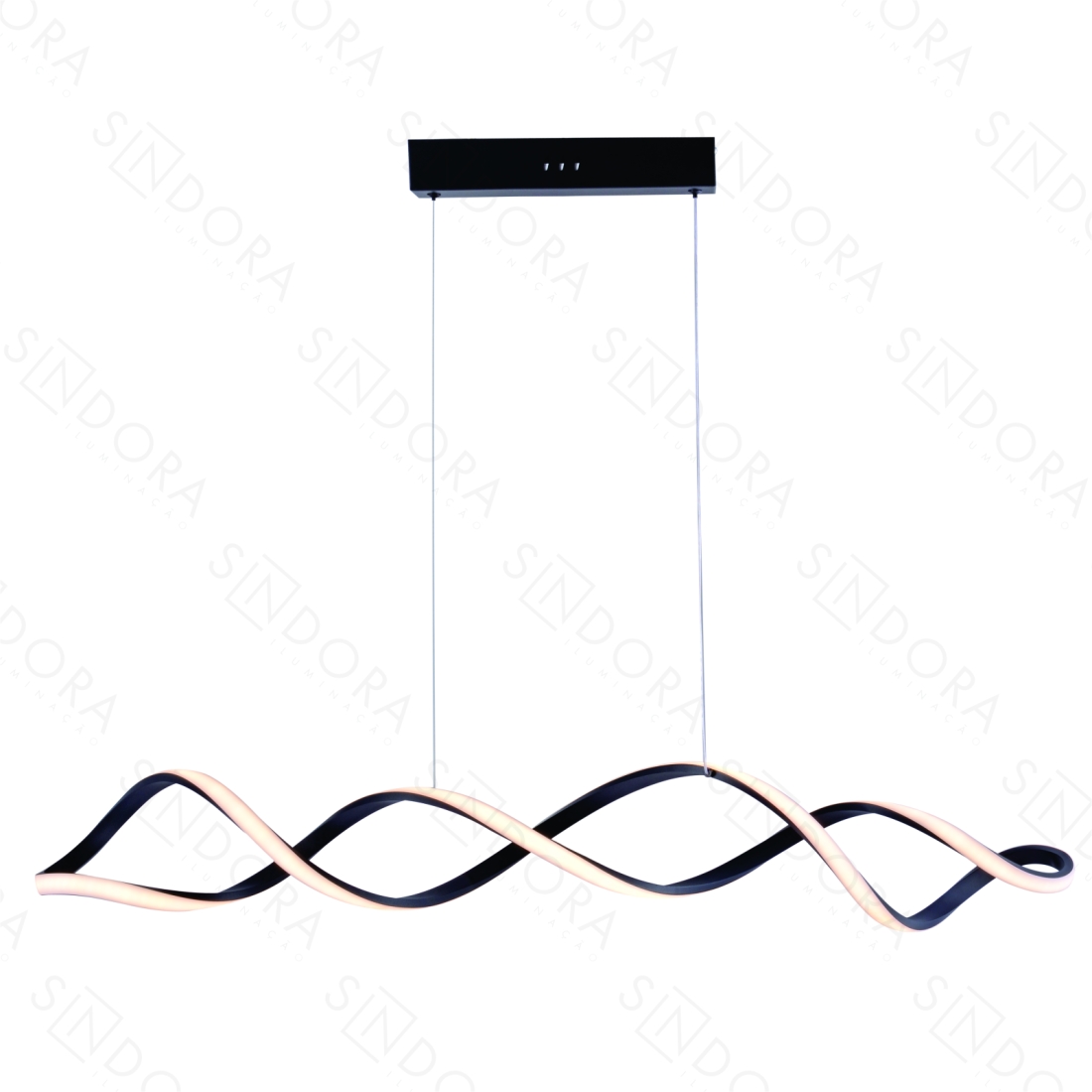 Pendente Sindora 55 watts 3000K Alumínio Preto e Silicone 1000mm QD05463