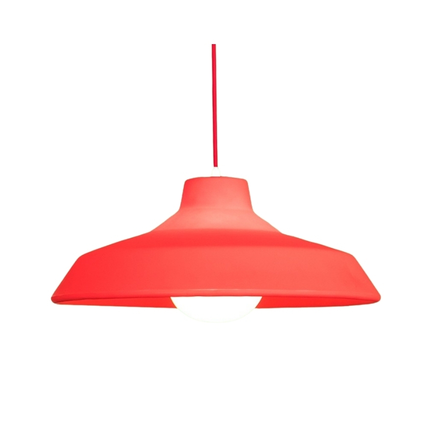 Pendente USARE Sinuca Vermelho 1L E27 Ø470x190mm 
