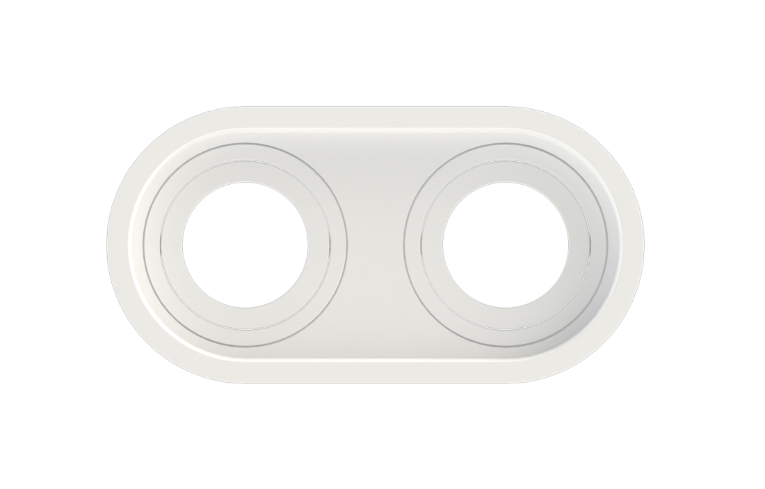 Spot Embutir Recuado Moon Duplo Arredondado Dicróica Branco 1061475