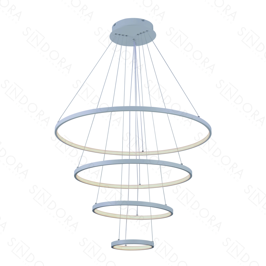 Pendente Sindora 125 watts 3000K Alumínio Cinza e Silicone Ø200x400x600x800mm DCD03294