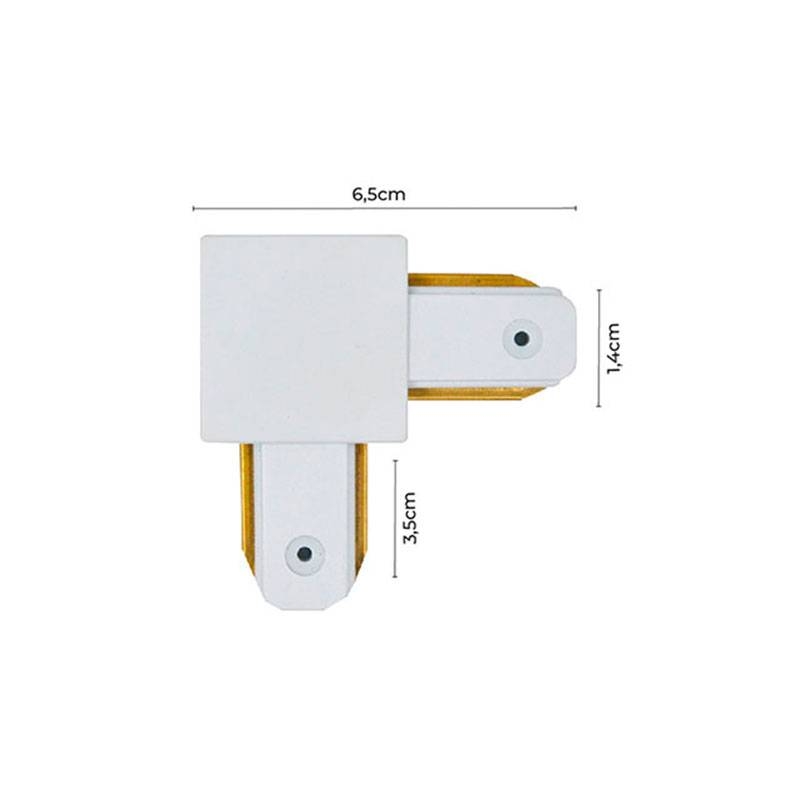 Emenda de Trilho Sobrepor L Nordecor Branco 65x35x14mm 6070