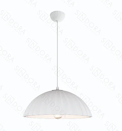 Pendente Sindora 1L E27 Metal Branco e Gesso Ø500x130mm DCD02633