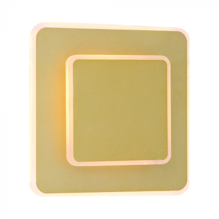 Arandela Sindora 20 watts 3000K Metal Dourado Escovado e Acrílico 210x210mm DCB03279

