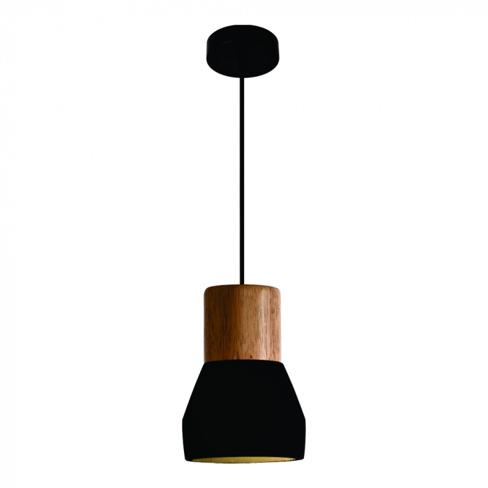 Pendente Sindora 1L E27 Metal e Concreto Preto Ø120x180mm DCD02619