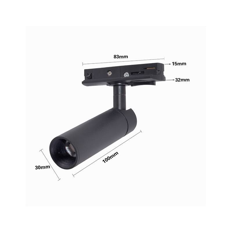 Spot para Trilho Nordecor Blet Preto 5 watts 3000K 24° Ø30x100mm 6396