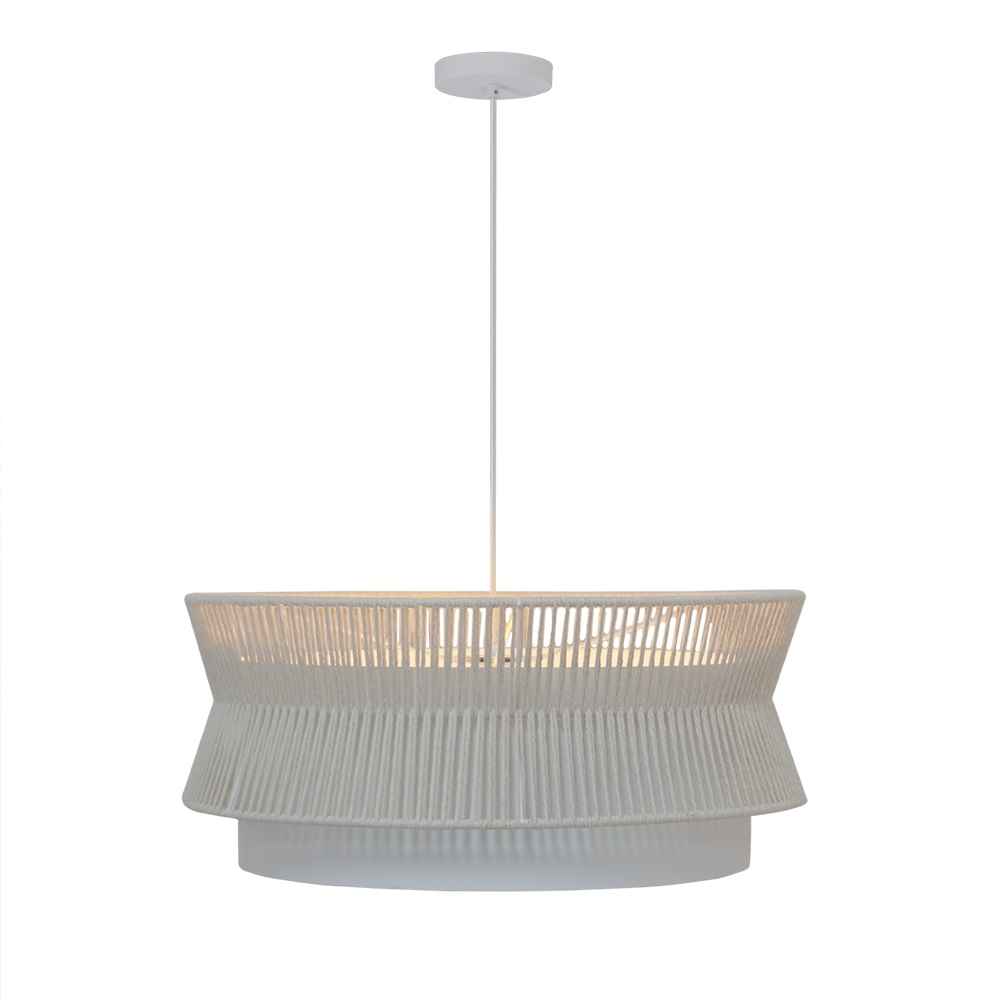 Pendente Blumenau Gaia Aço Branco e Fio de Algodão Cru 1L E27 Ø595x240mm 876000-71