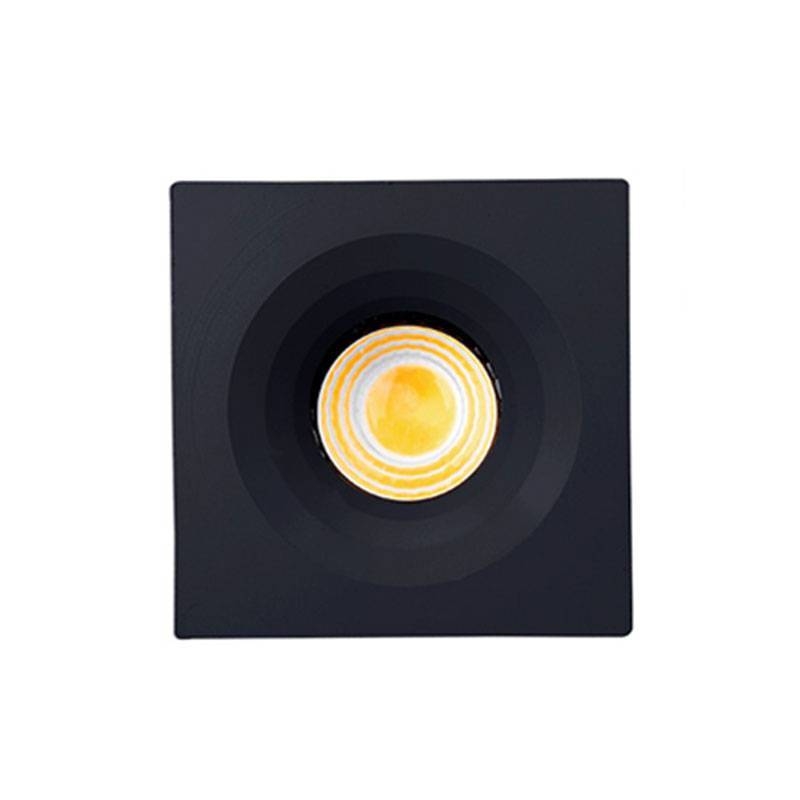 Mini Spot Embutido Nordecor Elysa Quadrado 3 watts 3000K Preto 46x46x20mm 6007
