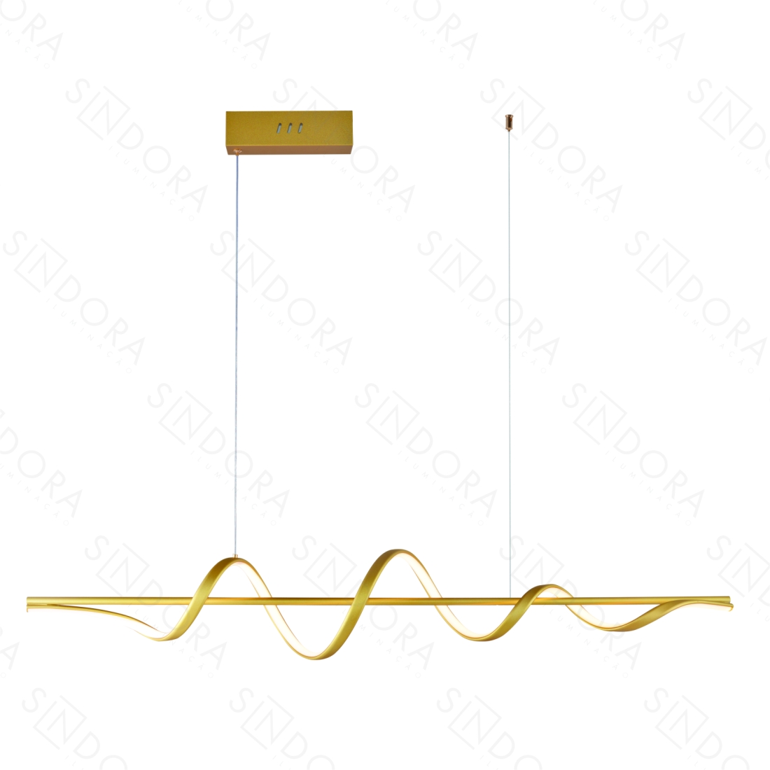 Pendente Sindora 42 watts 3000K Alumínio Dourado e Silicone 1200mm QD05468
