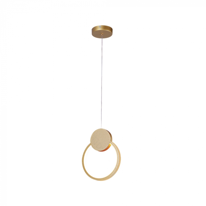 Pendente Sindora 12 watts 3000K Metal Dourado e Silicone 250x55x250mm QD05414
