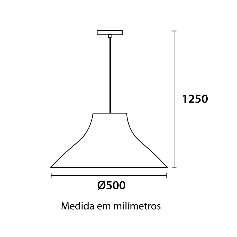 Pendente Blumenau Bali Chapéu Vime 1L E27 Ø500mm 854010.08