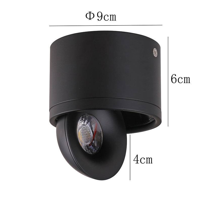 Spot Sobrepor Nordecor Skel 7 watts 24° 3000K Preto Ø90x100mm 6317