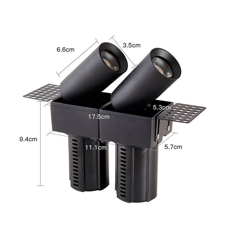 Embutido Nordecor Aiva Duo No Frame 14 watts 2700K 24° Preto Ø175x53x66mm IRC97 Bivolt 6484