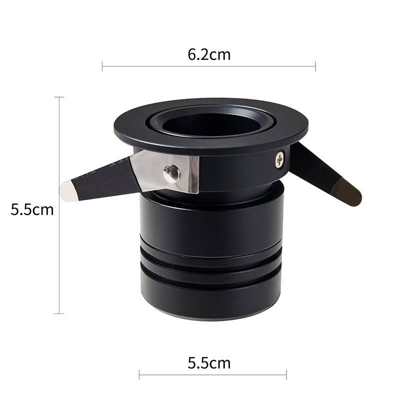 Embutido Nordecor Lun 10 watts 2700K 24° Preto Ø62x55x55mm IRC90 Bivolt 6507