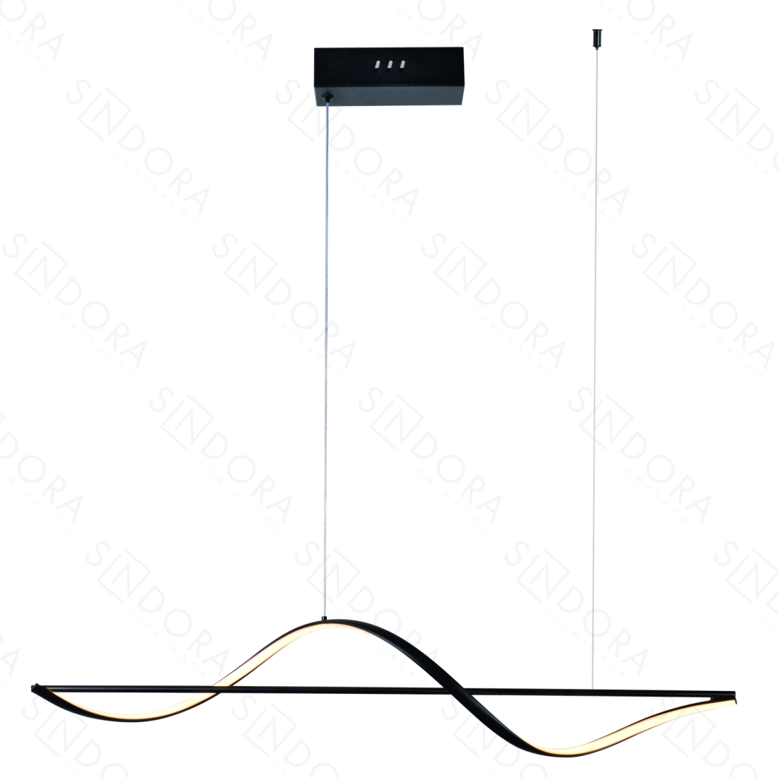 Pendente Sindora 30 watts 3000K Alumínio Preto e Silicone 1200mm QD05378