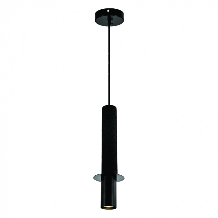 Pendente Sindora 1L GU10 Metal Preto e Concreto Preto Ø60x415mm DCD04083