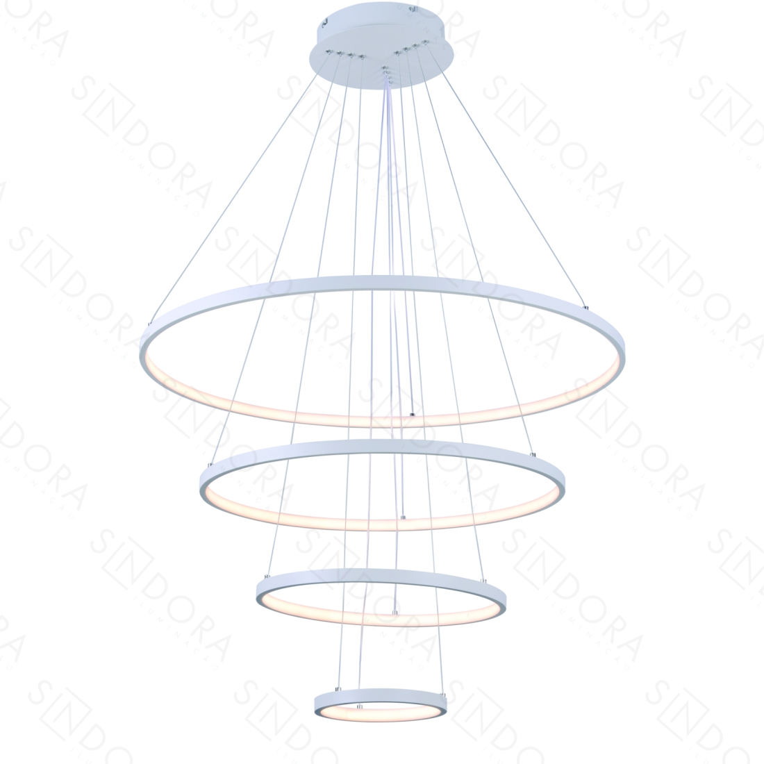 Pendente Sindora 125 watts 3000K Alumínio Branco e Silicone Ø200x400x600x800mm DCD03111