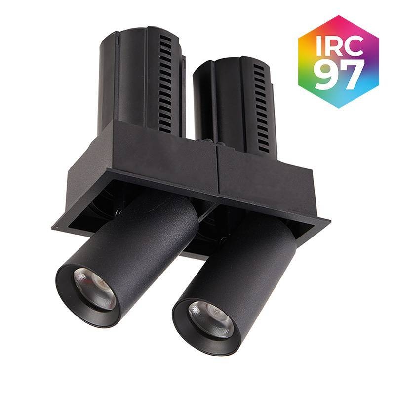 Embutido Nordecor Aiva Duo 14 watts 2700K 24° Preto Ø117x63x66mm IRC97 Bivolt 6482