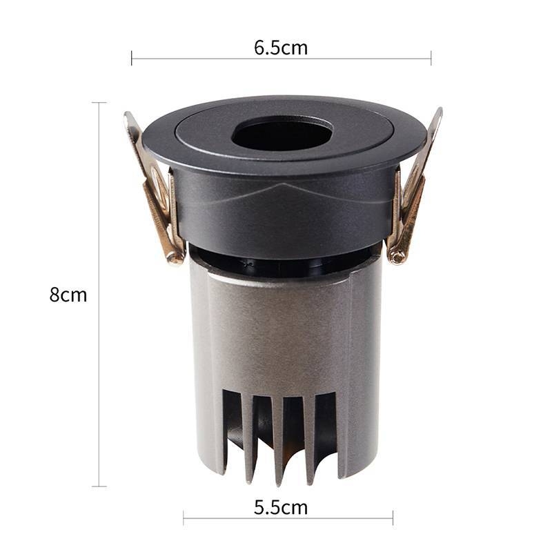 Embutido Nordecor Mayn 7 watts 2700K 24° Preto Ø65x80x55mm IRC97 Bivolt 6509
