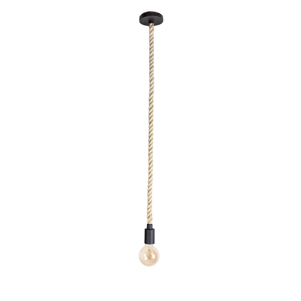 Pendente Blumenau Sailor Corda Sisal Preto Liso 1L E27 Ø46x90x1000mm 871010.08