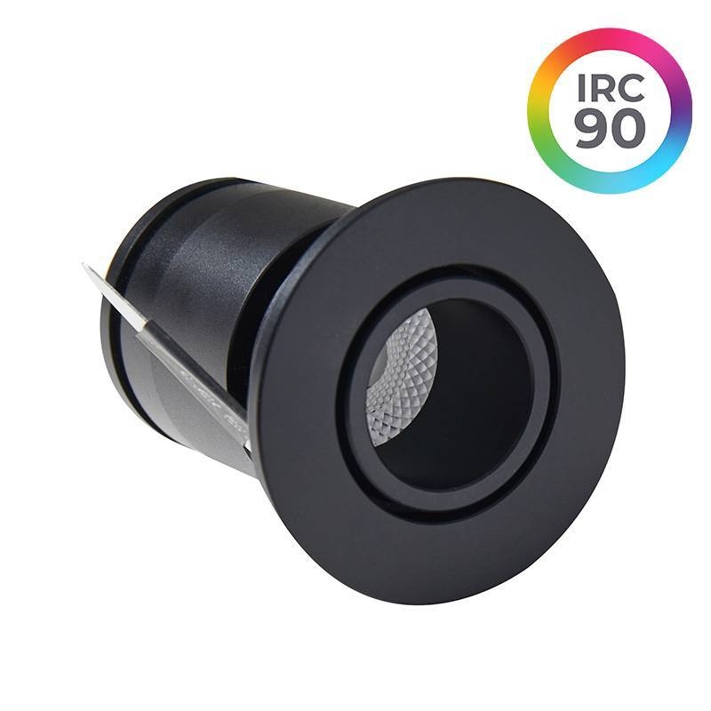 Embutido Nordecor Lun 3 watts 2700K 24° Preto Ø42x53x35mm IRC90 Bivolt 6503