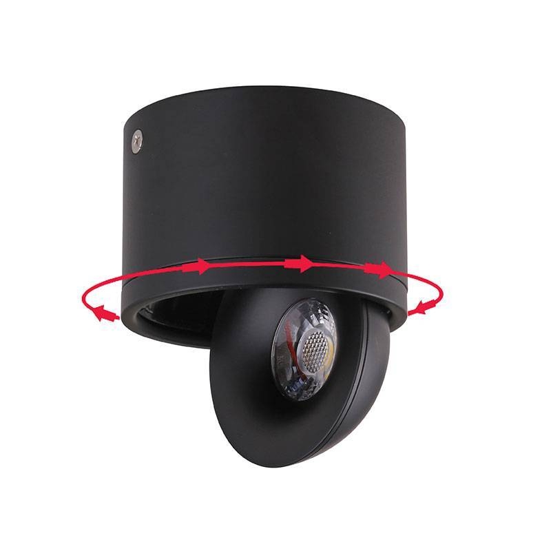 Spot Sobrepor Nordecor Skel 7 watts 24° 3000K Preto Ø90x100mm 6317