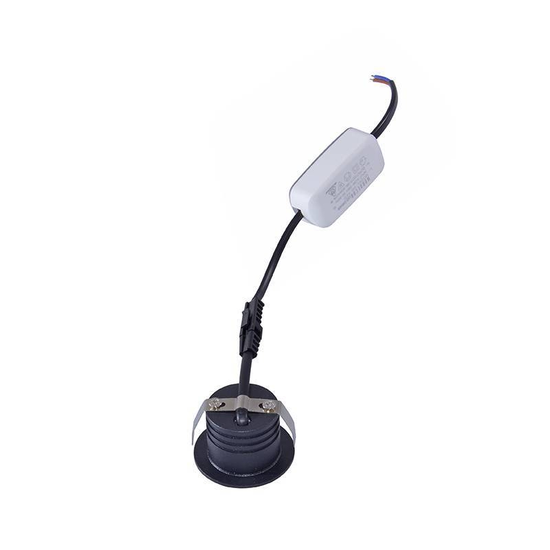 Mini Spot Embutido Nordecor Nobi Redondo 3 watts 3000K Preto Ø43x28mm 6440