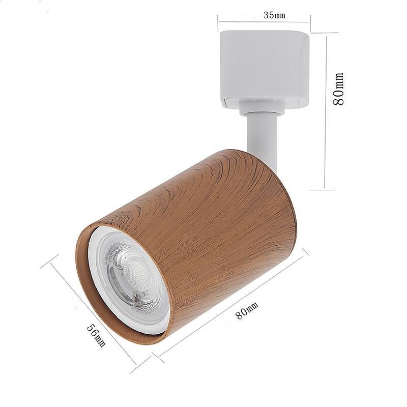 Spot para Trilho Nordecor Holzi Dicroica MR16 GU10 Imbuia e Branco Ø56x80mm 6603