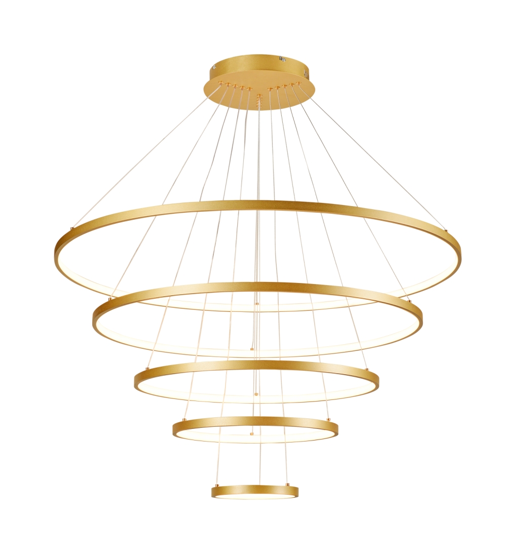 Pendente Sindora 188 watts 3000K Alumínio Dourado e Silicone Ø200x400x600x800x1000mm QD05453
