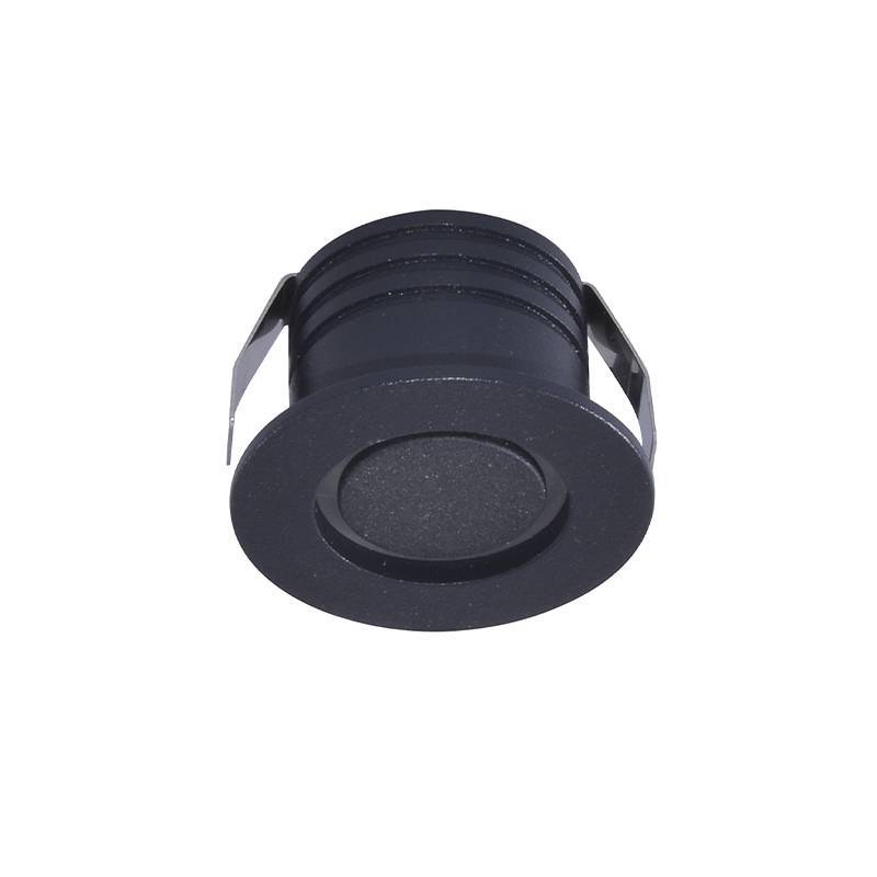 Mini Spot Embutido Nordecor Nobi Redondo 3 watts 3000K Preto Ø43x28mm 6440