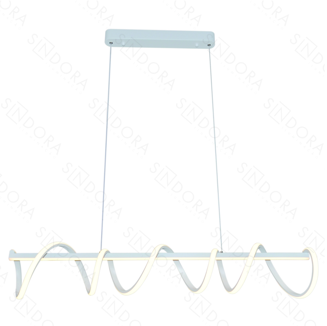Pendente Sindora 125 watts 3000K Alumínio Branco e Silicone 1200x180mm DCD03070