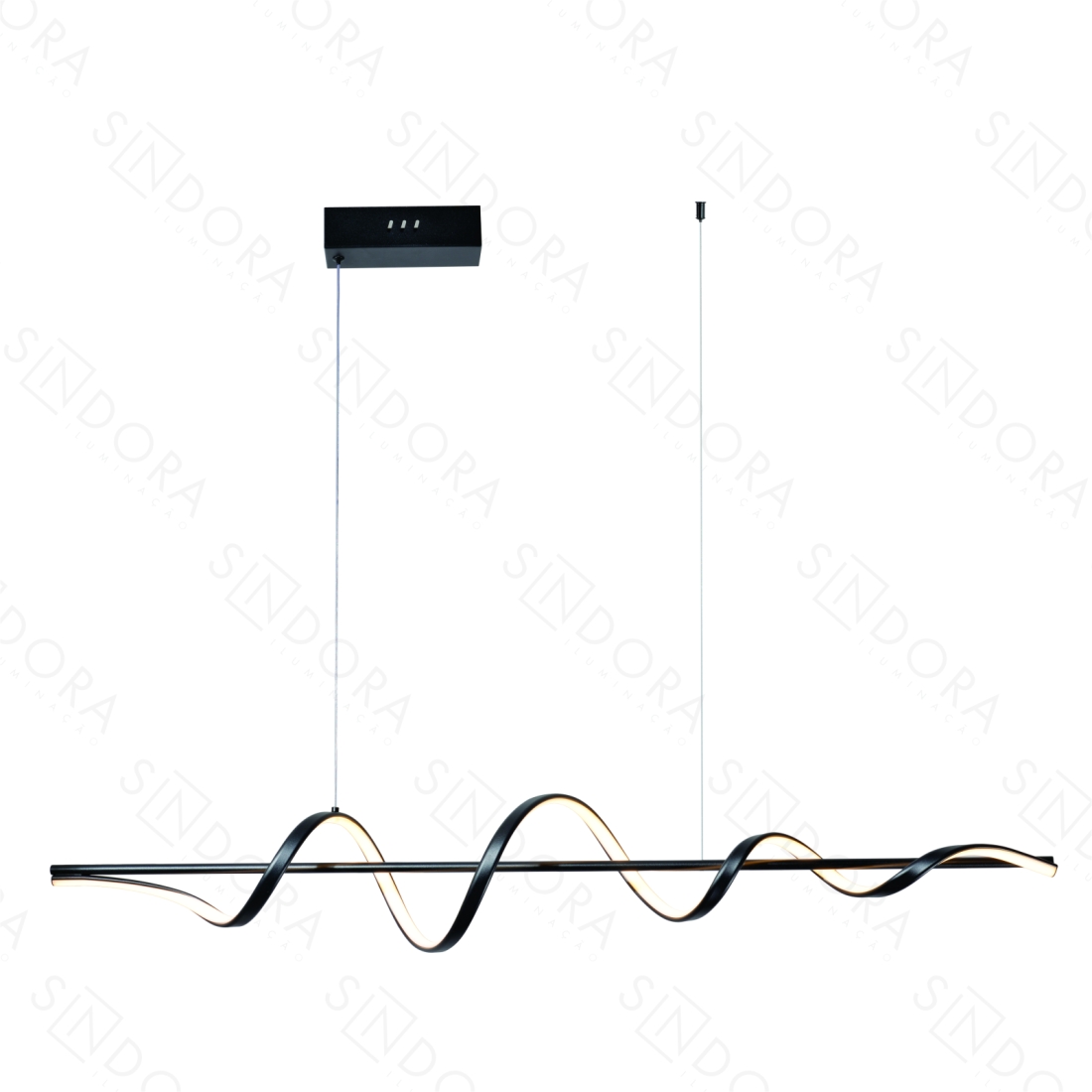 Pendente Sindora 42 watts 3000K Alumínio Preto e Silicone 1200mm QD05469