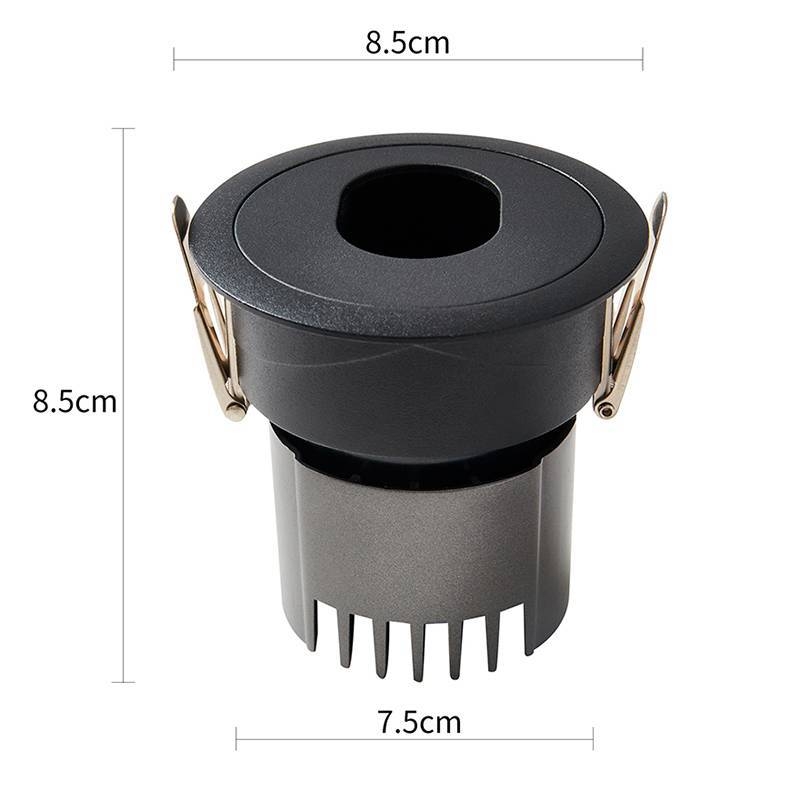 Embutido Nordecor Mayn 10 watts 2700K 24° Preto Ø85x85x75mm IRC97 Bivolt 6511
