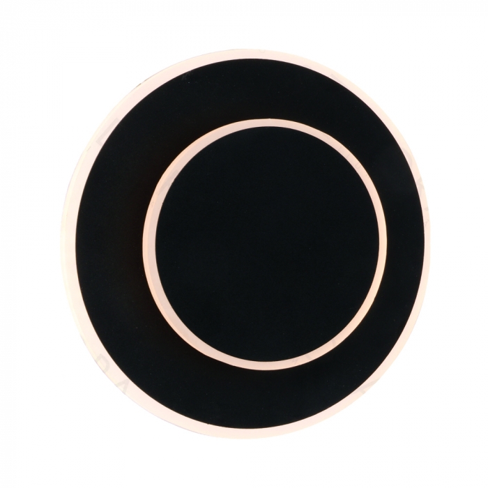 Arandela Sindora 17 watts 3000K Metal Preto Escovado e Acrílico Ø200mm DCB03278

