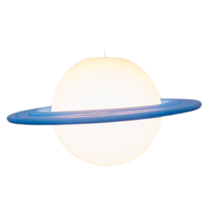 Pendente USARE Saturno 1L E27 Ø530x290mm Branco/Azul