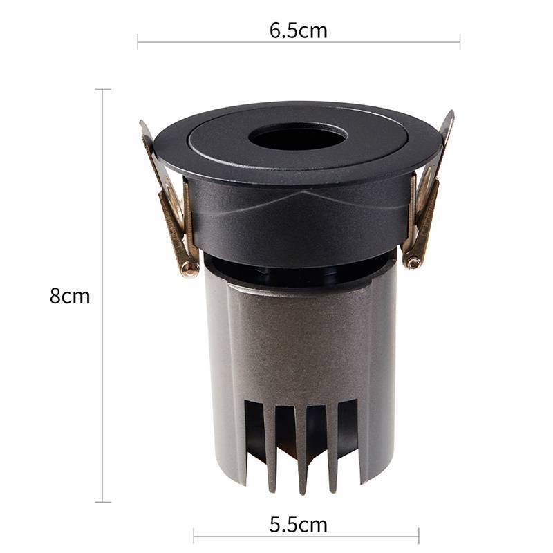 Embutido Nordecor Zaon 7 watts 2700K 24° Preto Ø65x80x55mm IRC97 Bivolt 6513