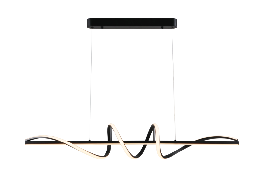 Pendente Sindora 72 watts 3000K Alumínio Preto e Silicone 1200x200mm QD05375