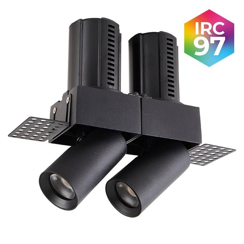 Embutido Nordecor Aiva Duo No Frame 14 watts 2700K 24° Preto Ø175x53x66mm IRC97 Bivolt 6484