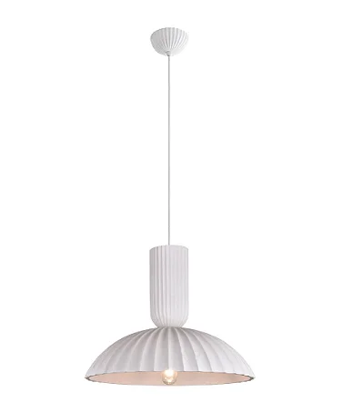 Pendente Sindora 1L E27 Metal Branco e Gesso Ø500x310mm DCD02635