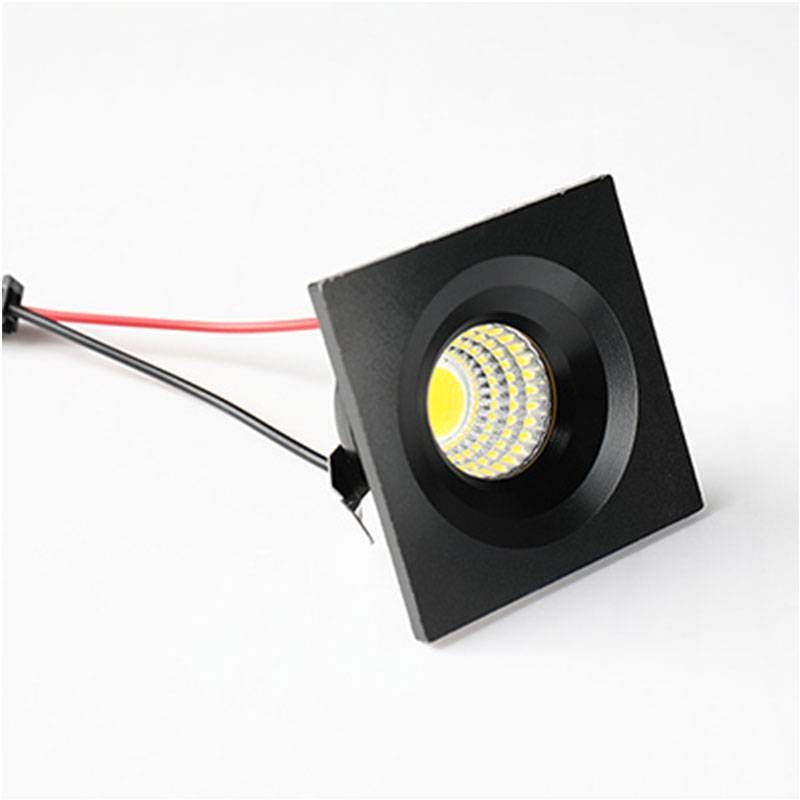 Mini Spot Embutido Nordecor Elysa Quadrado 3 watts 3000K Preto 46x46x20mm 6007