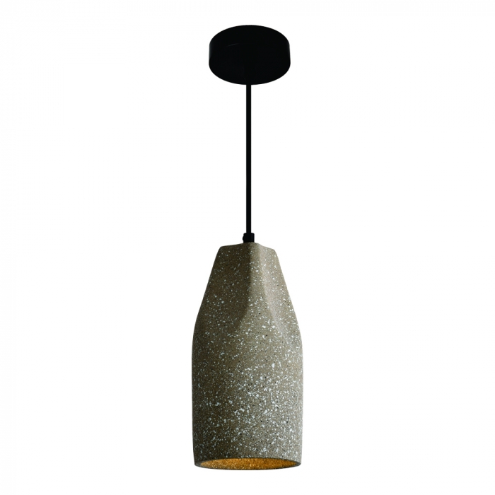 Pendente Sindora Metal e Concreto com Pedra Ø120x260mm DCD02627