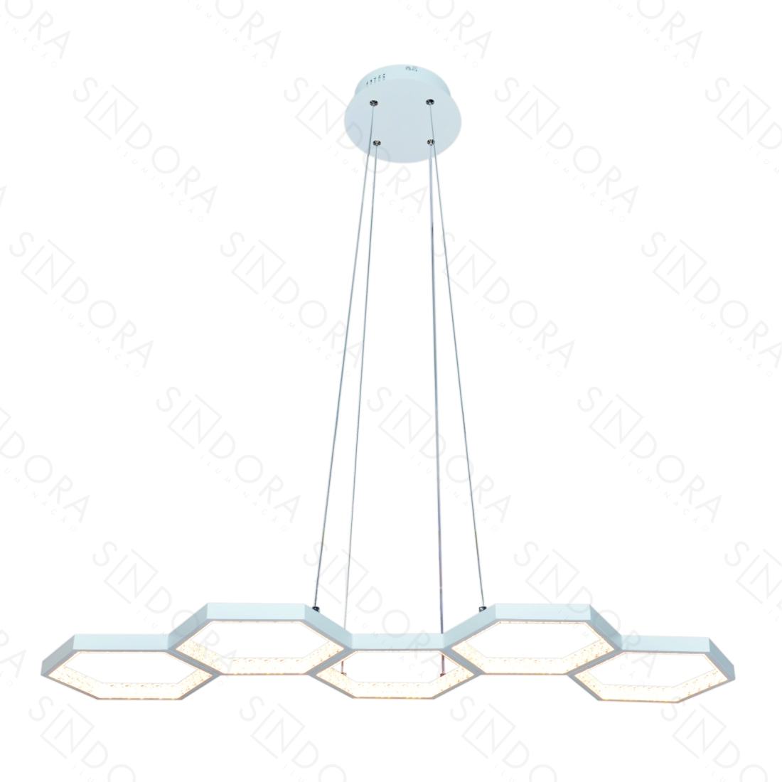 Pendente Sindora 66 watts 3000K Alumínio Branco e Acrílico 900x350mm DCD03182